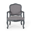 Dining Chair Set Of 2 Grey Fabric
