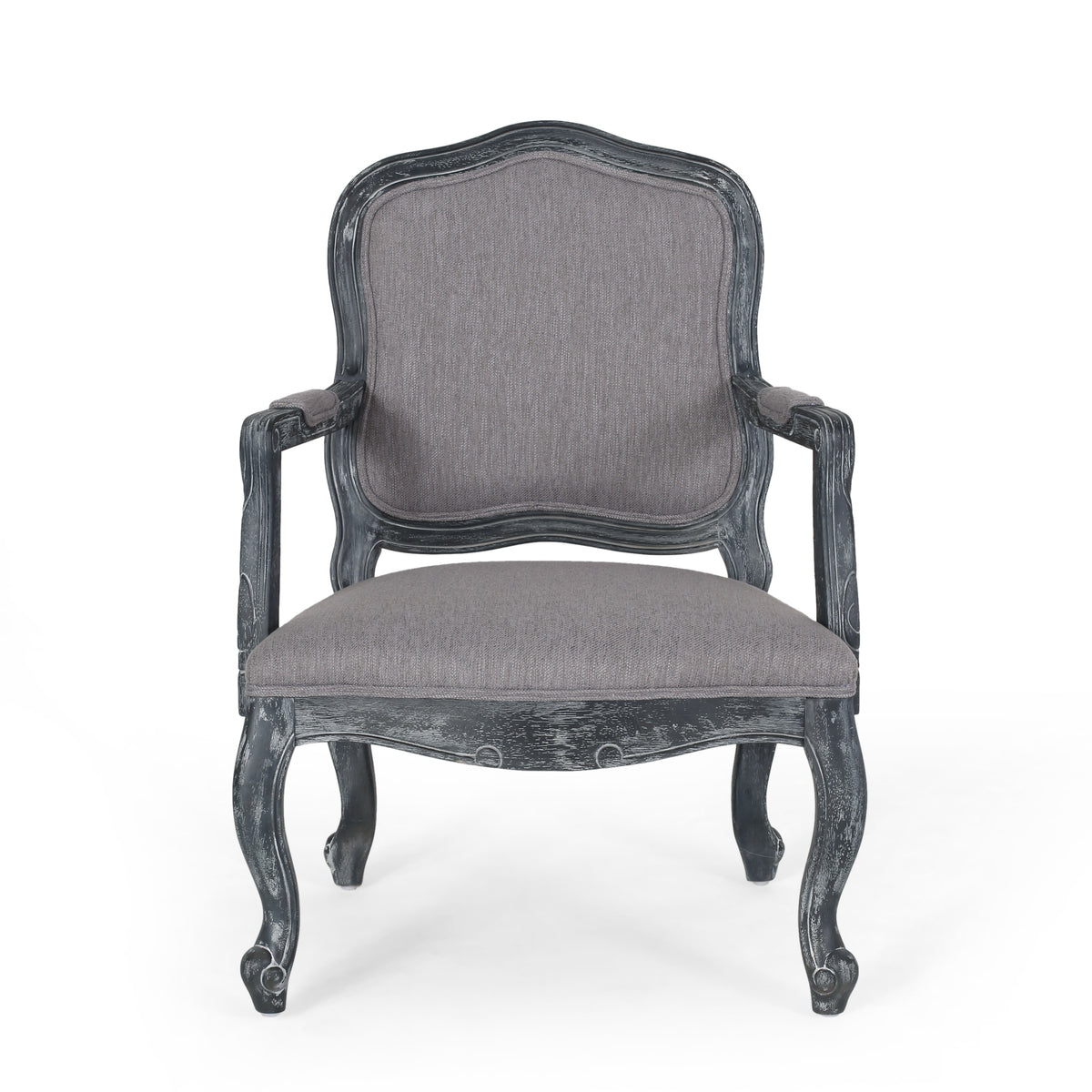 Dining Chair Set Of 2 Grey Fabric