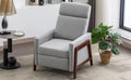 Set Of Two Wood Framed Upholstered Recliner Chair Adjustable Home Theater Seating With Thick Seat Cushion And Backrest Modern Living Room Recliners,Gray Gray Linen