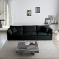 U Shaped Sectional Sofa W Reversible Footrest, 5 Seater Convertible Corner Couch With 2 Ottomans ,Modern Minimalist Soft Sofa & Couch For Living Roomblack Chenille Black Chenille 3 Seat