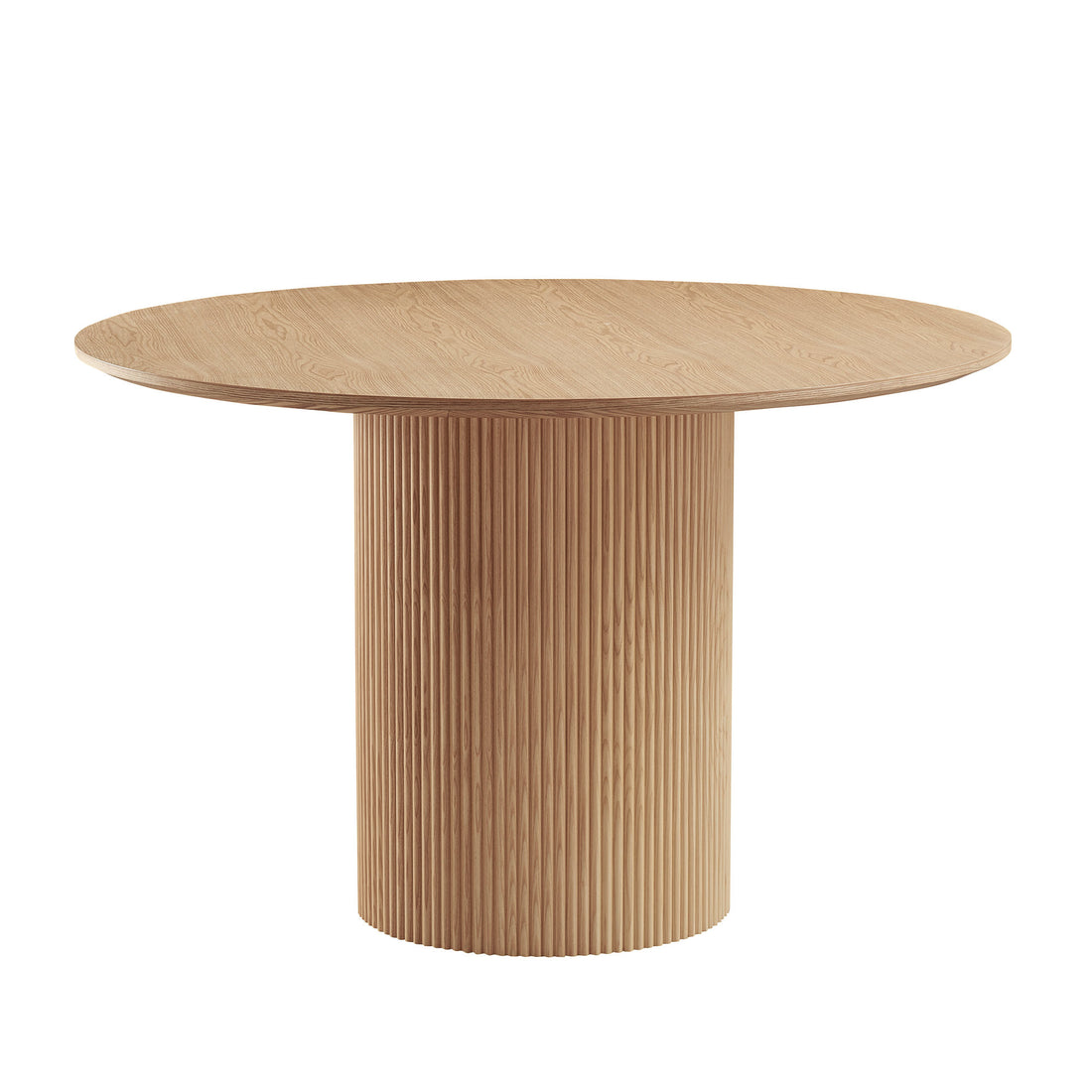 47,24 Inch Mdf Dining Table For Dining Room Round Dinner Tables Mid Century Modern Table Oak Oak Mdf