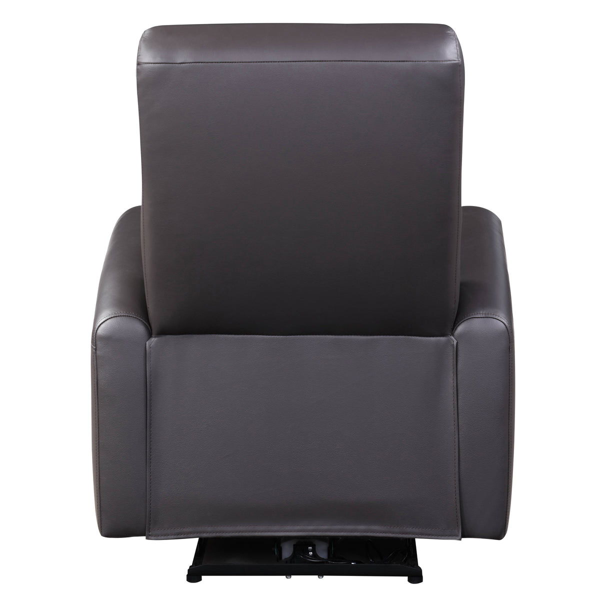 Brown Power Recliner With Square Armrest Brown Primary Living Space Tight Back Contemporary Square Arms Wood Metal