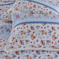 Joa 3 Piece Microfiber Queen Quilt Set, Floral Print, Lace Trim, Multicolor Queen Multicolor Microfiber