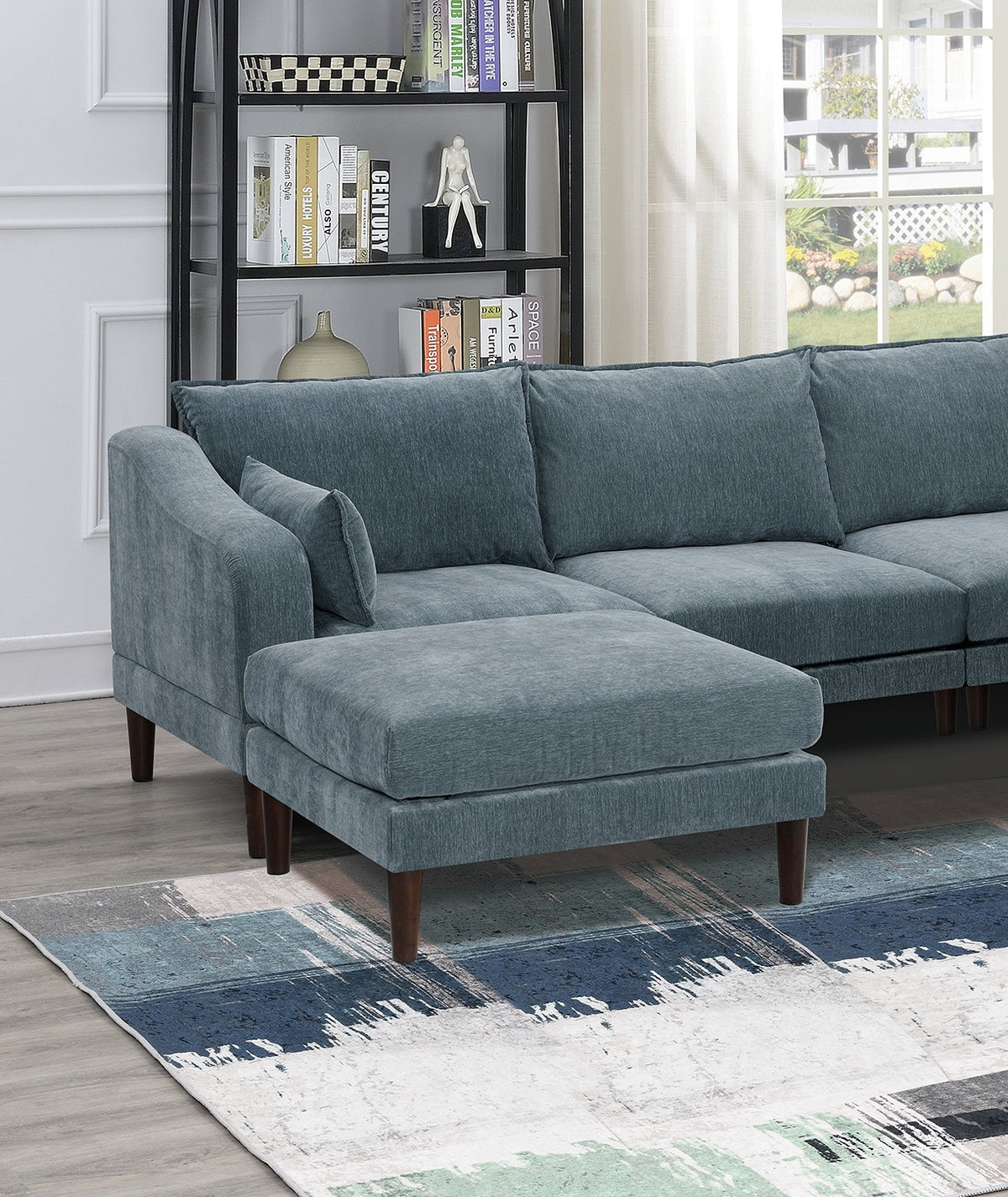 Gorgeous Mineral Color Laf Raf One Arm Chair Morgan Fabric 1Pc Chair Pillow Soft Cushion Wood Legs Living Room Furniture Grayish Primary Living Space Classic,Contemporary,Modern Fabric