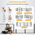 24 Inch 8 Panles, Ideal Dog Fence For Puppy Small Dogs Indoor & Outdoor Bliss, Perfect Dog Pen For Camping, Yard, Rv, Garden Fence, Black Black Metal