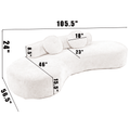 Arrived 105.5''Curved Sofa, Modern Minimalist Sofa, Cloud Couch Sofa 3 4 Seater Couch With 2 Pillows,Bedroom, No Assembly Required, Point Shaped Corduroy, Anti Wrinkle Gray Gray Polyester Primary Living Space Tight Back Soft Modern Foam Upholstered 3