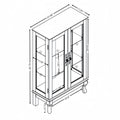 2 Doors Curio Cabinet With Tempered Glass Doors, Curio Cabinets With Mirrored Back Panel And Adjustable Shelves, Lighted Display Cabinet For Home, Office Light Bulb Included White White Mdf Glass