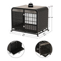 Heavy Duty Dog Crate Furniture Wooden Table Pet Dog Cage Kennel House Indoor Side End Table Decor With Removable Trays And Lockable Wheels For Small Dogs 33