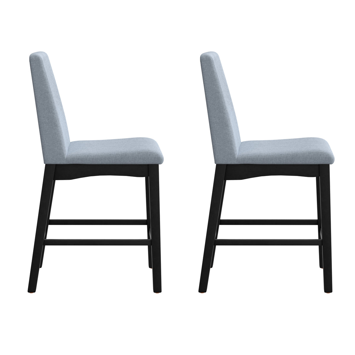 Quaint Gray Gathering Height Stool, Set Of 2 Gray Foam Solid Wood