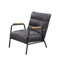 Grey And Matt Iron Accent Chair With Metal Leg Grey Primary Living Space Genuine Leather