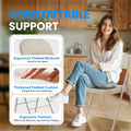 2 Pack Folding Chairs With Leather Padded Cushion Seats & Durable Metal Frame, Comfortable, Foldable, Portable, Commercial Event Seat, Indoor Outdoor For Parties, Home, Office, Kahki Khaki Leather