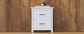 Vintage Two Drawer Wooden Nightstand, Simple And Generous, Large Storage Space,White White Particle Board Mdf