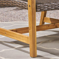 Hampton Wood Wicker 3 Seater Natural Grey Acacia Wood