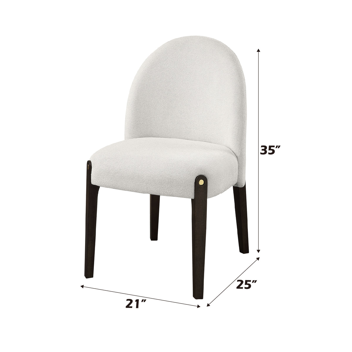 Clayten Beige Fabric Side Chair Set Of 2 Beige Fabric
