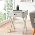 White 1 Drawer End Table White Primary Living Space Contemporary Drawers Rectangular Wood