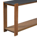 Distinctive Features Of A Minimalist Console Table With Bottom Shelf And Four Legs, Suitable For Entryway, Hallway, Living Room, Foyer, Corridor Black Brown Primary Living Space American Design Shelves Mdf