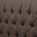 One And Half Seater Recliner Brown Fabric