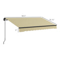 Outsunny 8' X 6.5' Retractable Awning, Patio Awning Sunshade Shelter With Manual Crank Handle, 280Gsm Uv Resistant Fabric And Aluminum Frame For Deck, Balcony, Yard, Beige Beige Polyester