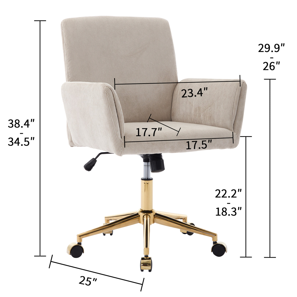 Ts Office Chair Gray Corduroy