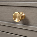 Dauphin Gold Accent 5 Drawer Wood Executive Desk, Grey Cashmere Wood Gray Solid Wood Mdf Wood
