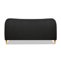 Roman Curved Headboard Upholstered Platform Bed, King, Ebony Black Boucle Box Spring Not Required King Black Wood Foam Boucle Boucle