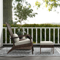 Outsunny Patio Wicker Adirondack Chair With Ottoman, Outdoor Fire Pit Chair With Cushions, High Back, Large Seat & Armrests For Deck, Garden & Backyard, Cream White White Steel