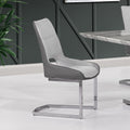Sally Grey Dining Chair Kit Of 2 Solid White Dining Room Rubberwood Solid Back Set Of 2 Gray Foam Wipe Clean Square Modern Side Chair Foam Fabric