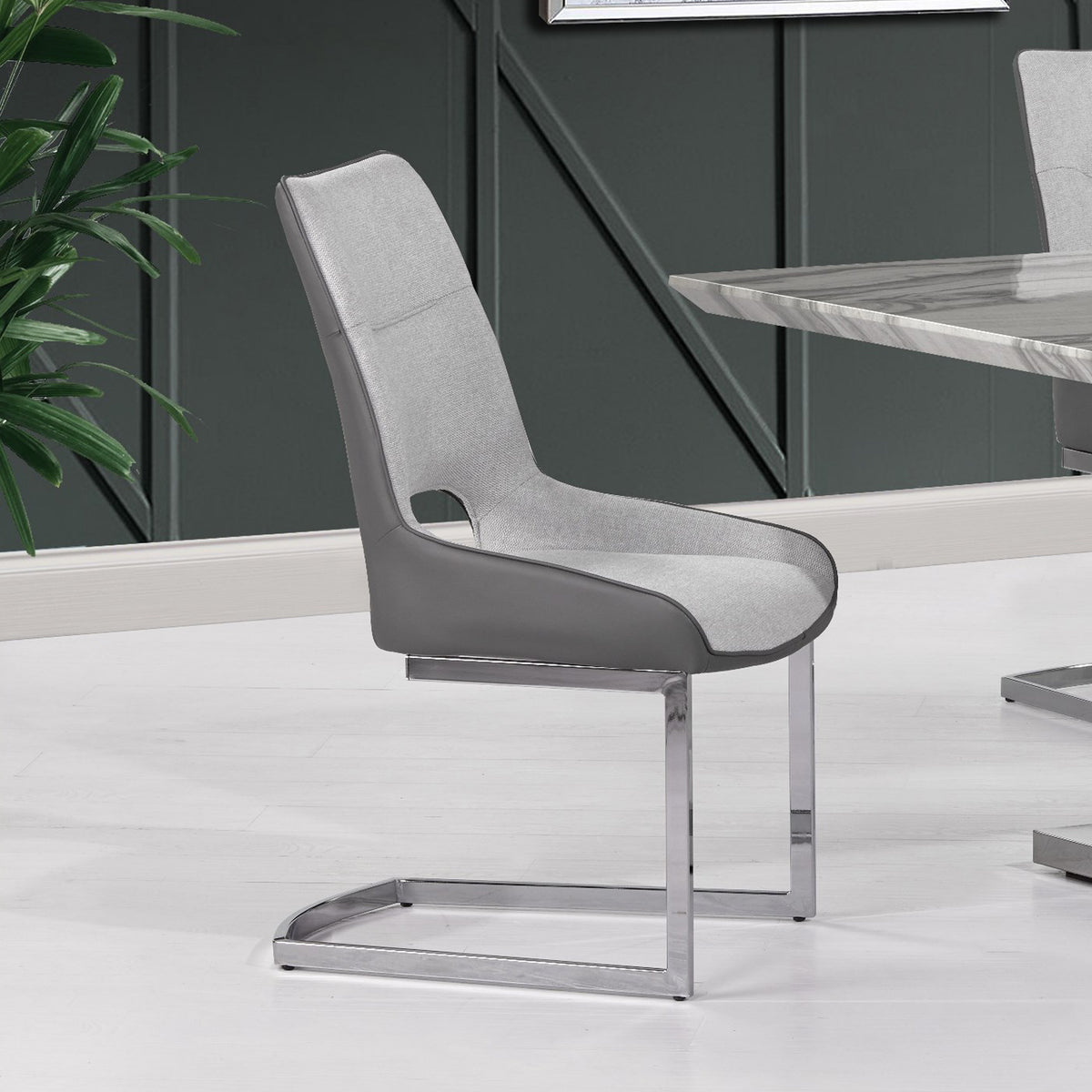 Sally Grey Dining Chair Kit Of 2 Solid White Dining Room Rubberwood Solid Back Set Of 2 Gray Foam Wipe Clean Square Modern Side Chair Foam Fabric
