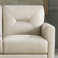 Mavis Leather Loveseat Beige Memory Foam Genuine Leather