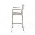Aluminium Bar Stool With Outdoor Mesh Silver Aluminium