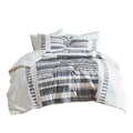3 Piece Cotton Printed Duvet Cover Set W Trims King Multicolor Cotton