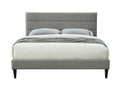 King Sized Channel Bed In A Box W Usb Gray Upholstered