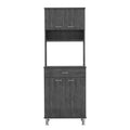 Bay Area Pantry, Two Door Cabinets, One Drawer, Four Adjustable Metal Legs Gray Kitchen Modern Melamine Engineered Wood