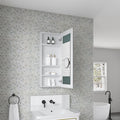 15'' W X 36'' H Surface Frameless Mirror Bathroom Medicine Cabinet, Right Opening Door White Engineered Wood