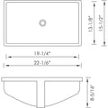 Dax Ceramic Square Single Bowl Undermount Bathroom Basin White Ceramic
