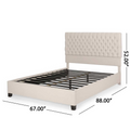 Scout Fully Upholstered Queen Whole Bed Queen Ivory Fabric