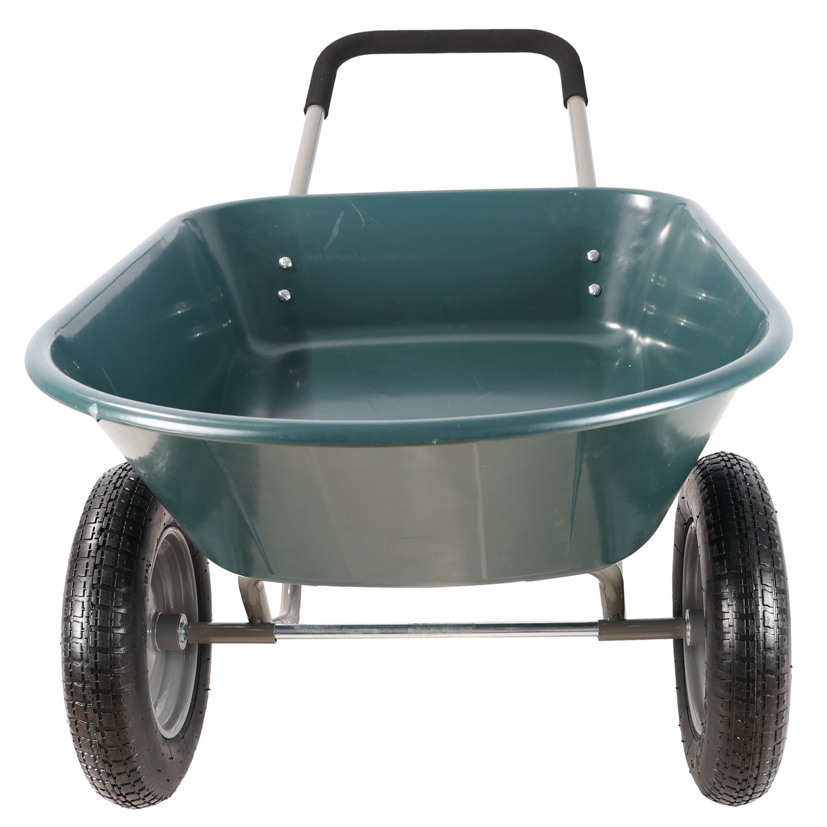 Wheel Barrow Two Wheeled Trolley For Green Garden 15 Inch Pneumatic Wheel Wb1001Gn Green Abs Steel Q235