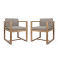 Patio Dining Chairs Set Of 2 Light Brown Acacia Wood