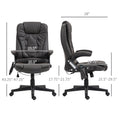 Homcom High Back Vibration Massage Office Chair With 6 Vibration Points, Heated Reclining Pu Leather Computer Chair With Armrest And Remote, Dark Brown Brown Pu