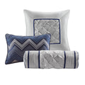 7 Piece Tufted Comforter Set Navy King King Navy Polyester