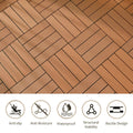 Wood Plastic Composite Deck Tiles Set Of 20Pcs, Composite Decking Resist Rust, Water, Weather, Indoor&Outdoor, Easy To Diy & Maintain, Ideal For Patios, Balconies, Rooftops, Decks, 12X12