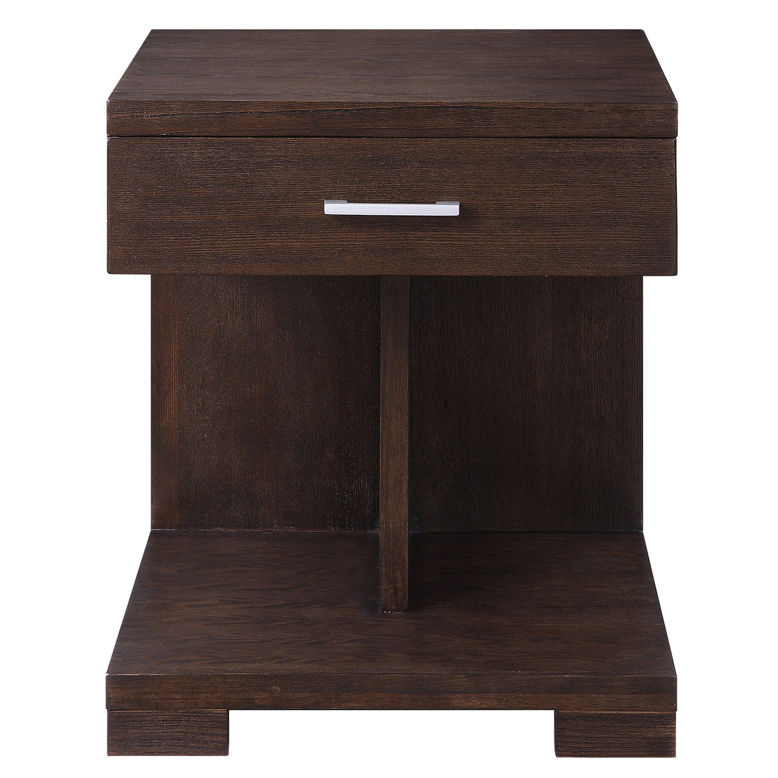 Walnut 1 Drawer End Table Walnut Primary Living Space Contemporary Poplar Drawers Rectangular Wood