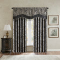 Jacquard Window Rod Pocket Valance With Beads Black 50X18