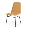 Dining Chair Set Of 2 Light Brown Pe Rattan Iron