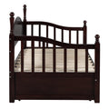 Wooden Twin Size Daybed With Twin Size Trundle, Extendable Daybed With Two Storage Drawers, Espresso Expected Arrival Time:9.12 Twin Espresso Wood