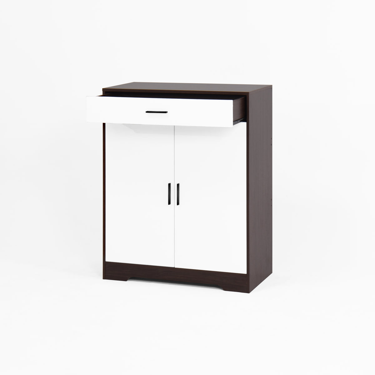 Shoe Cabinet, 4 Tier Shoe Rack Organizer With 1 Drawer, Freestanding Wooden Shoe Storage Cabinet With 2 White Door & Adjustable Shelves For Entryway Hallway 5 Or More Spaces Walnut Primary Living