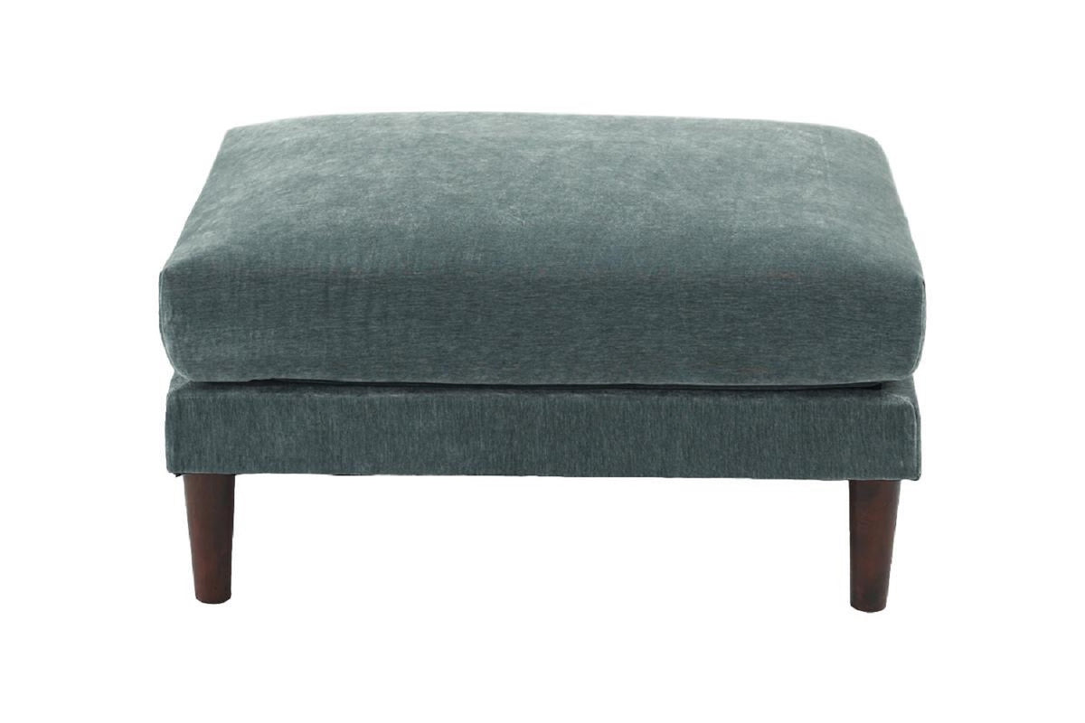 Beautiful Mineral Color Ottoman Morgan Fabric 1Pc Ottoman Soft Cushion Wood Legs Living Room Furniture Grayish Wood Primary Living Space Classic,Contemporary,Modern Rectangle Fabric