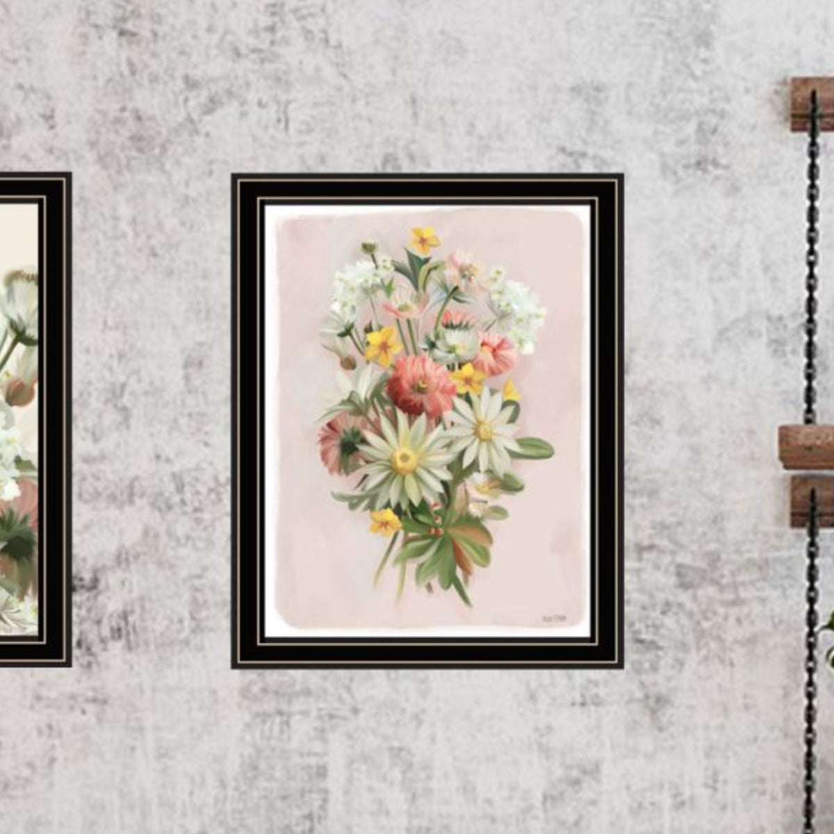 "Summer Wildflowers Just For You" Framed Wall Art For Living Room, Wall Art Print For Home Decor, Bedroom Wall Art By House Fenway Multicolor Wood Paper