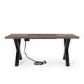 Brody Dining Fire Table Top 40,000Btu Tank Outside Brown Magnesium Oxide