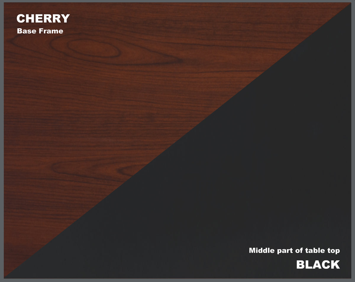 63" Writing Desk "Chic Cherry And Black Dual Tone Office Desk Elegant, Durable Writing Table With Storage Drawers And Metal Frame" Cherry Solid Wood